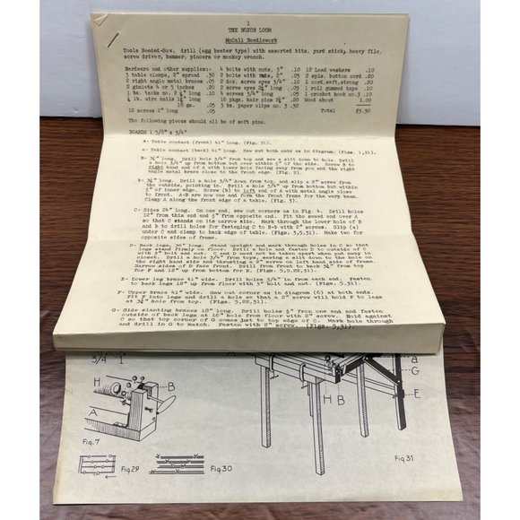 The Noxon Loom Building Instructions and Supply List McCall Needlework 1950s - Picture 4 of 5